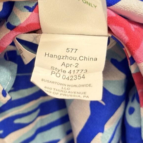 Lilly Pulitzer Sz XS 100% Silk Elsa Top Resort She Shells Top Starfish Blouse - Picture 11 of 14